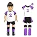 Pink Butterfly Closet Doll Clothes - 5 Piece Soccer Outfit Set Fits American Girl Dolls, Madame Alexander and Other 18