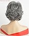 SEVENCOLORS Short Grey Wigs for White Women Layered Mixed Silver Curly Wigs with White Bangs Grandma Synthetic Hair Gray Wigs for Older Women
