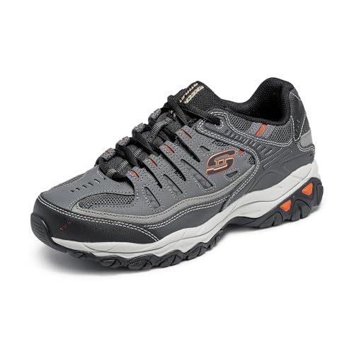 Skechers Men's Afterburn M. Fit Fashion Sneakers – Leather Upper, Memory Foam I…