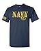United States Navy Flag on Sleeve Men's T-Shirt - XL Navy/Gold Print (ATA1661)