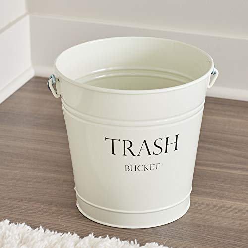iDesign Pail Metal Round Wastebasket Trash Garbage Can for Bathroom
