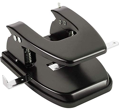 Hanghs Double Hole Puncher, 30 Sheet Punch Capacity, Low Force, Black - Thumbnail 3