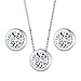 EleQueen 925 Sterling Silver 0.7 Carat Solitaire CZ Dot Pendants Necklace Stud Earrings Jewelry Sets, Valentine's Day/Mother's Day/Christmas Gift for Wife/Mom