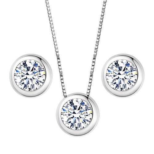 Elequeen 925 sterling silver 0.7 carat solitaire round …