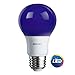 Philips 60 Watt Equivalent Purple A19 Medium Base LED 8 Watt Equivalent Light Bulb