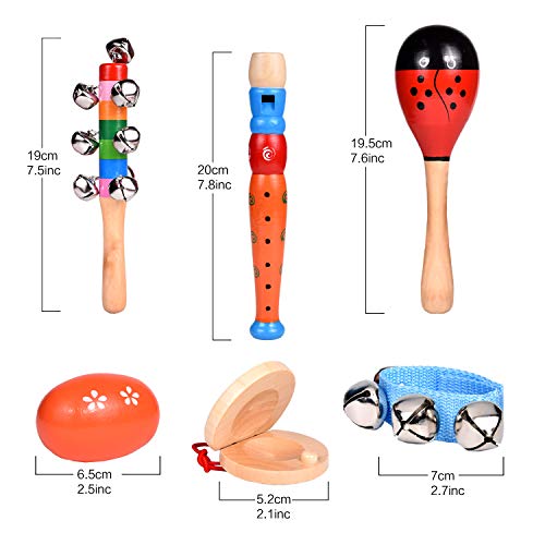 6 Instrument+Set+12Pcs+Percussion+Tambourine+Educational