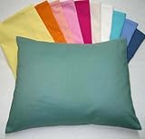 SheetWorld - Baby Pillow Case - Percale Pillow Case - Light Solids - Aqua - Made In USA
