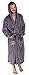 Simplicity Men's Plush Warm Long Hooded Bathrobe Kimono Robe, Grey,One Size