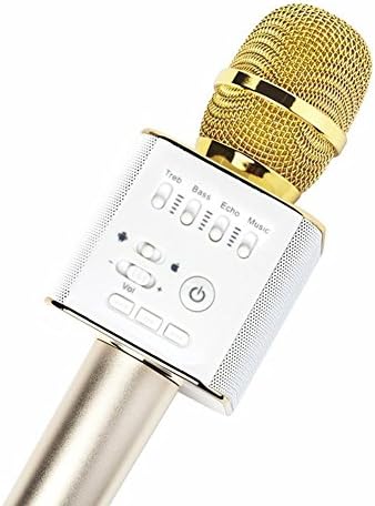 iZenshow Wireless Karaoke Microphone Portable Cellphone Karaoke Player with Bluetooth Mobile Phone Speaker and Mic for Mobile Singing APP, Home KTV, Outdoor Party, KTV Concert, Gold Updated Q9