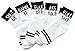 AM Landen Super Fun Stylish Unisex 5 Pairs Set Bad Words Ankle Socks (White and Black)