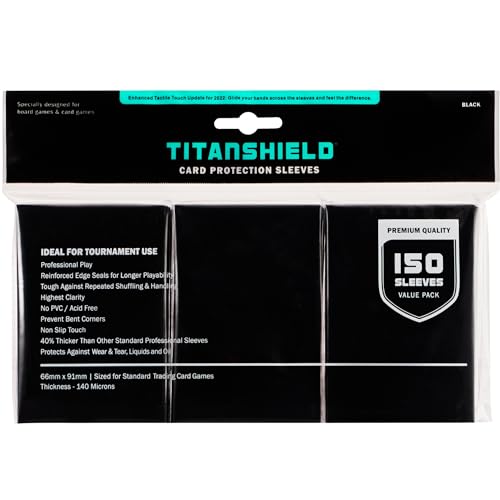 TitanShield (150 Sleeves, Black Compatible with Standard Sized Board