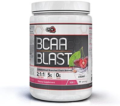 Bcaa Blast Powder Branched Chain Amino Acids Men Women Instantized Boosts Absorption Added Glutamine for Fast Better Recovery Perfect 2 1 1 Ratio Superior Results Great Flavors (500g, Cherry)