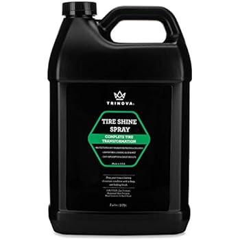 TriNova Tire Shine Gallon Size - Leaves Brilliant Wet Looking Shine, Perfect for Detailer. Best Dressing for Slick Finish on Tires, Rubber, Wheels. Bulk gal 128oz