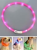 LED Pet Dog Collar,Pashion USB Rechargeable LED Light-Up Safety Neck Loop One Size Fits All Waterproof Night Safety Pet Dog Collar