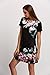 Floerns Women's Floral Print Short Sleeve Casual Top Shirt Dress Black XL