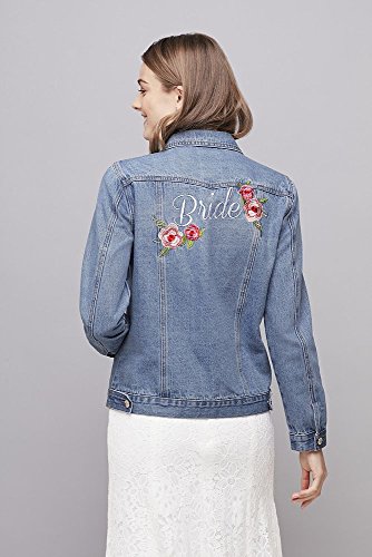 Embroidered Bride Denim Jacket Style J10002, Blue, S