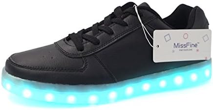MissFine Unisex LED Sport Shoes Women's USB Charging Fashion Sneakers Men's Colorful Glowing Flat, 7.5 B(M)/5 D(M)/38