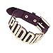 Coolcoco Adjustable High Neck Purple Leather Belt Gold Puddin Choker Necklace Collar for Women Girls Kids cosplay