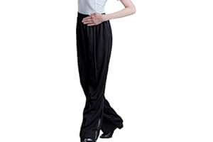 Libaobaoyo Boys Smooth Dance Pants Latin Jazz Salsa Elastic Waist Loose Ballroom Competition Trousers