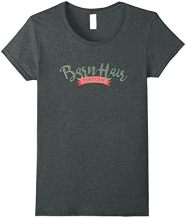 Womens Barn Hair Don't Care Farm Equestrian Horse Riding Shirt Medium Dark Heather