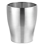 mDesign Wastebasket Trash Can for Bathroom, Kitchen, Office - Polished Stainless Steel