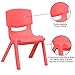 Flash Furniture Red Plastic Stackable School Chair with 10.5'' Seat Height