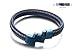 Halukakah ● Jazz ● Men's Genuine Blue Leather Bracelet Titanium Magnetic Clasp Size Adjustable 8.5