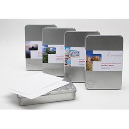 Hahnemuhle Photo Rag Baryta 315gsm Inkjet Photo Cards, 4x6, 30 Sheets in a Tin Box. by Hahnemuhle