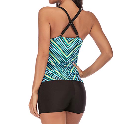 Caopixx Women's Swimwear Tankini Swimsuits for Women with Boyshorts Two Piece Bathing Suits Green