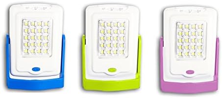 AlltroLite SMD LED Magnetic Work Lightt Flashlight for Home, Auto, Camping, Emergency Kit, DIY &amp; More - Ultra-Bright Flood Light, Batteries Included - 3-Pack Assorted Colors