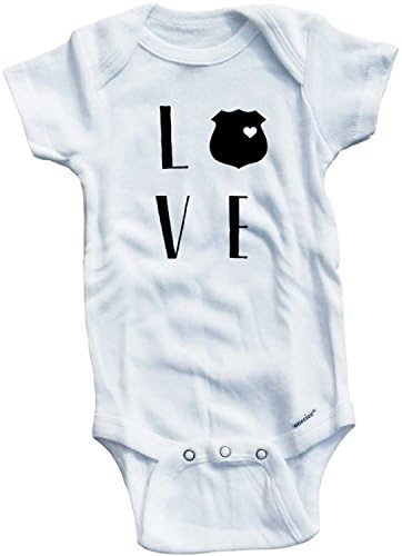Baby Tee Time Girls' L Police Badge V E One piece 6-12 Months White