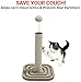 Mr. Peanut's Couch Saver Premium Cat Scratching Post with Built in Interactive Marbles - Durable Sisal Material Keeps Kitten Claws Active & Protects Your Furniture - Includes Interactive Marbles