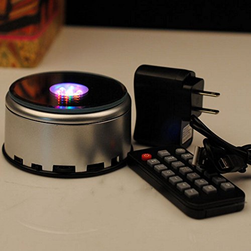 Remote controled rotation display base stand with 7 col…