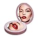 Lighted Makeup Mirrors with Power Bank - Compact Dimmable LED Vanity Mirror, Dual-Sided 1x/3x Magnification Handheld Travel Mirror, Prefect Gift for women (Pink)