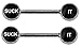 Body Accentz Nipple Ring Bite Me or Twist Pull or B*itch or Suck IT Nipplerings Pair 14g Sexy B*tch Twist Pull (suck it)