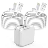 iPad Charger iPhone Charger [Apple MFi Certified] 12W Fast Charging USB Wall Charger Foldable Portable Travel Plug with 2 Pack 6FT Lightning Cable Cord Compatible with iPhone, iPad, Airpods and More