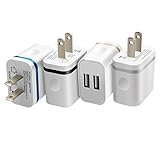 Costyle 5V/2.0Amp Dual USB 2-port Easy Grip Home Travel Wall Charger Power Adapter for iPhone 6S SE 5S, iPad Mini, Samsung Galaxy Note 7 5, Nokia, Sony and Most Device-Sliver Gold Blue Black