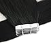 Moresoo 20 Inch Glue in Extensions Hair Extensions Remy Human Hair 40 Pieces 100 Grams Per Pack #1 Jet Black Tape in Adhesive Brazilian Hair Remy Full Head Hair Extensions