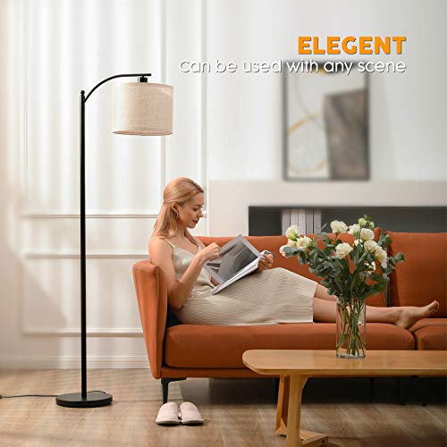 ELINKUME Lámpara De Pie Para Sala De Estar, Lámparas De Pie Modernas Con Pantalla, Lámpara Alta