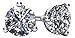 14K Gold Post & Sterling Silver Made with Swarovski Zirconia 3 Prong Martini Style Stud Earrings 1.0ct to 4ct