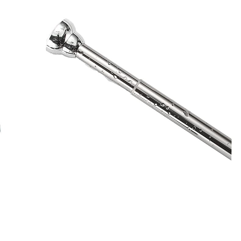 Lichi Extandable Curtain Poles, Telescope Stainless Steel Curtain Rods, Tension Shower Curtain Pole No Drilling, Telescopic Rod for Closet, Wardrobe, Curtain and Bathroom (125cm - 225cm)