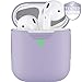 KeyBudz AirPods 2 & 1 Case [Front LED Visible] Protective Silicone Cover and Skin Compatible with Apple AirPods (Without Carabiner, Lavender)