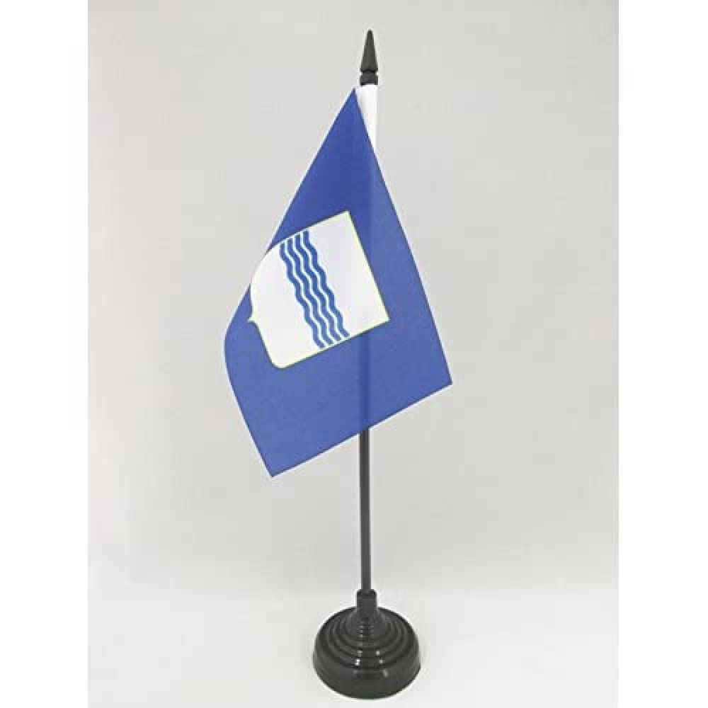 AZ FLAG - Basilicata Table Flag 4'' x 6'' - Italian Region Office Mini Banner 100% Polyester 15 x 10 cm - Mini Desk Flag with 10'' Pole and Black Plastic Base