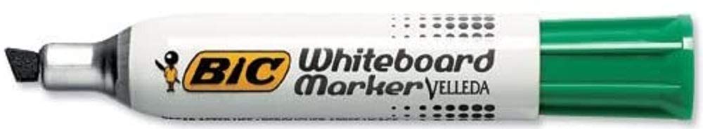 BIC VELLEDA Whiteboard Chisel 1781 Marker 3.5 - 5.5mm Box of 12 - Green