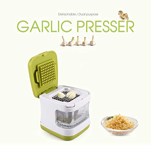 3-in-1 Garlic Cube Garlic Press - Innovative, Slicer, Chopper, Crusher and Dicer, Dual-purpose Garlic Crusher Ginger Slicer with Storage Box, Mini Garlic Chopper Mincer with Stainless Steel Blade - Thumbnail 4