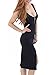 YIMING Women’s Sexy Sleeveless Zipper-Front Bodycon Evening Club Dresses Black S