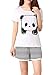 VENTELAN Women's Cute Panda Striped Short Sleeve Sleepwear Pjs Pajama Set Nighty