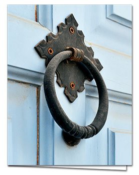 72 Note Cards - Door Knockers - 6 Designs - Blank Cards - Off-White Ivory Envelopes Included