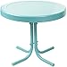Crosley Furniture Gracie Weather Resistant Retro Metal Outdoor Side Table for Patio, Deck, Porch, Caribbean Blue