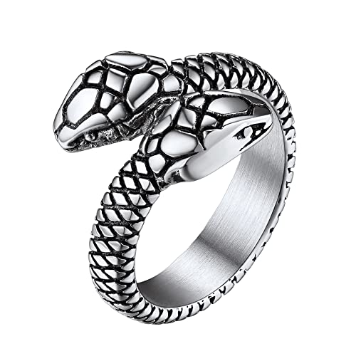 Bestyle Cool Stainless Steel Snake Ring for Women